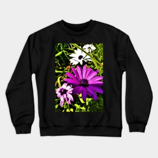 purple white flowers Crewneck Sweatshirt